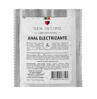 Lubricante Anal  Sachet x 7 ml by Sen Íntimo