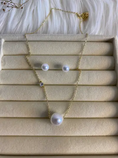Set perlas (cadena y aretes)