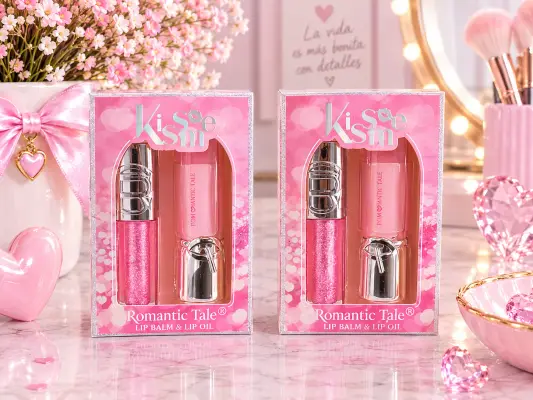 Kit 1 brillo 1 labial romantic tale lip balm y lip oil
