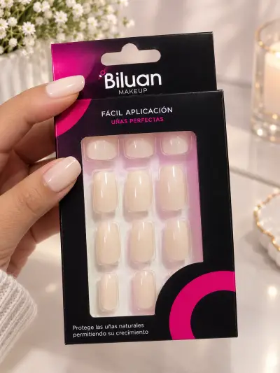 Uñas biluan nude con decoración muy sutil