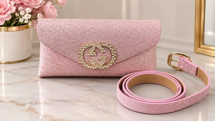 Bolso brillante rosado