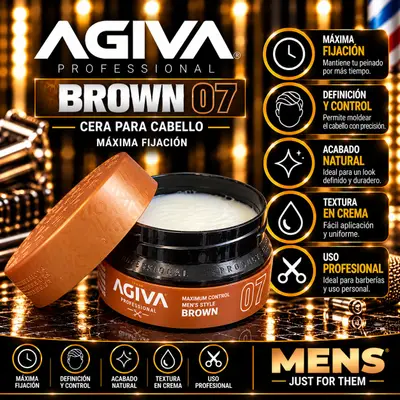 AGIVA BROWN 07 – Cera Capilar en Crema de Fijación Media