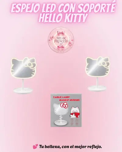 Espejo Led con soporté hello kitty