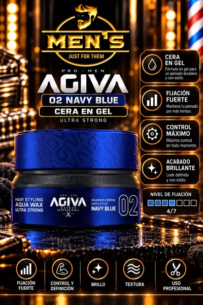 AGIVA 02 Navy Blue – Cera en Gel Ultra Strong