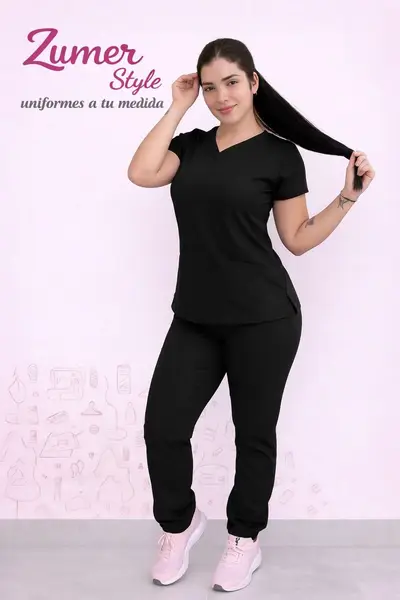 Uniforme clásico negro tela rigida