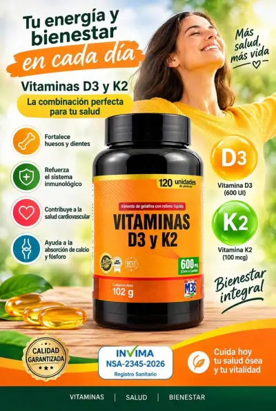 Vitamina d3 & k2 Frasco