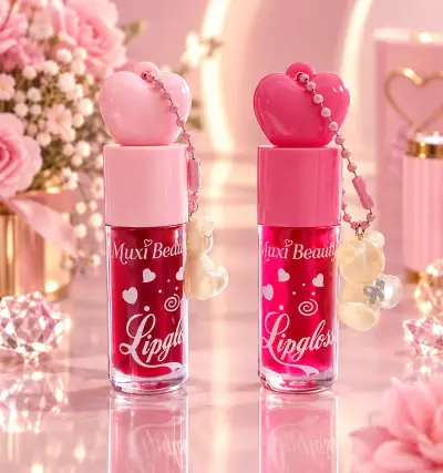 Muxi Beauty  tapa corazón con llavero osito