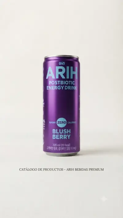 ARIH Postbiotic Energy Drink, Blush Berry.