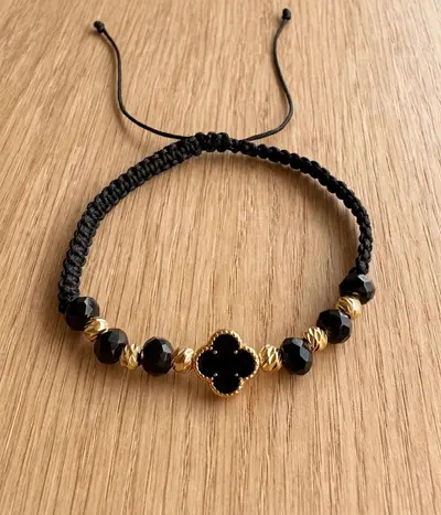 Pulsera tejida dije negro