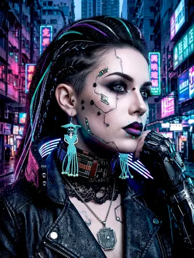 Catrinas góticas cyberpunk blue