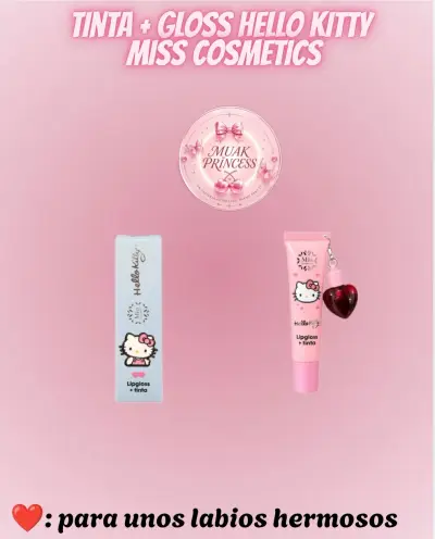 Tinta+ gloss hello kitty miss cosmetics