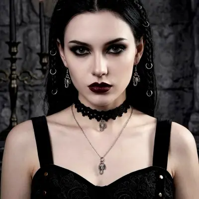 Collar+gargantilla+aretes escorpión