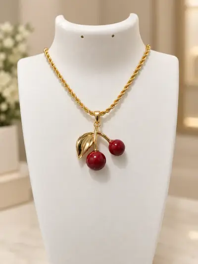 Cadena de cerezas rodio