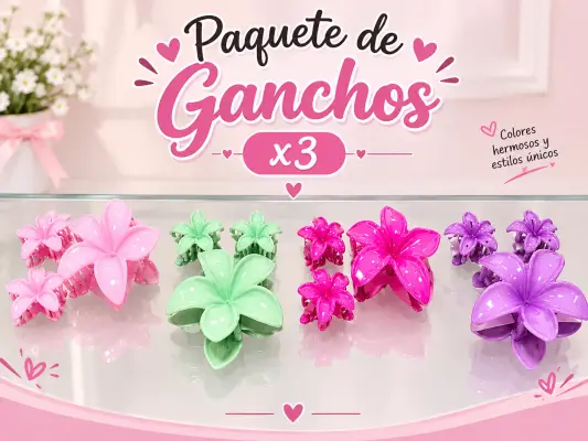 Ganchos flor x3