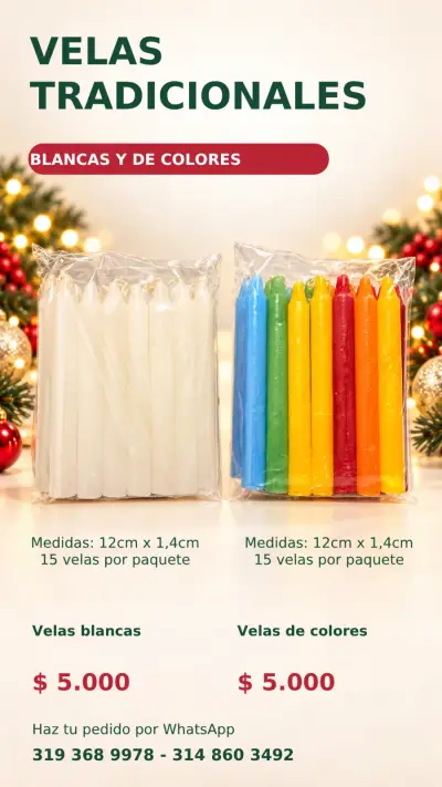 Velas tradicionales para farol