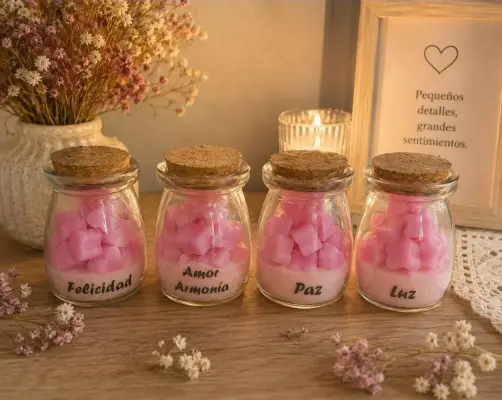 Velitas con corazones y aromaticas