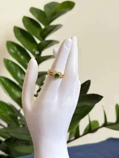 Anillo corazón verde
