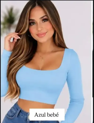 Blusa corta manga larga