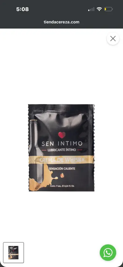 Lubricante Caliente Crema De Whisky Sachet x 7 ml Sen Íntimo