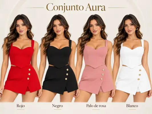 Conjunto Aura - top + falda short