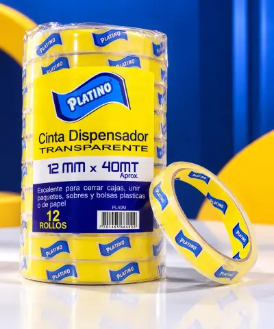 Cinta dispensador Platino 12 mm x 40 m (12 rollos)