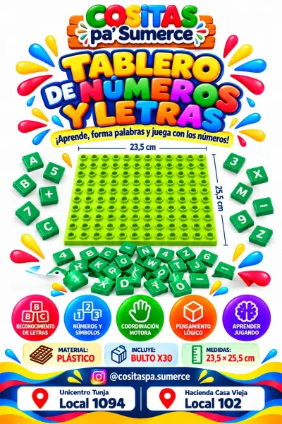 Tablero de números y letras